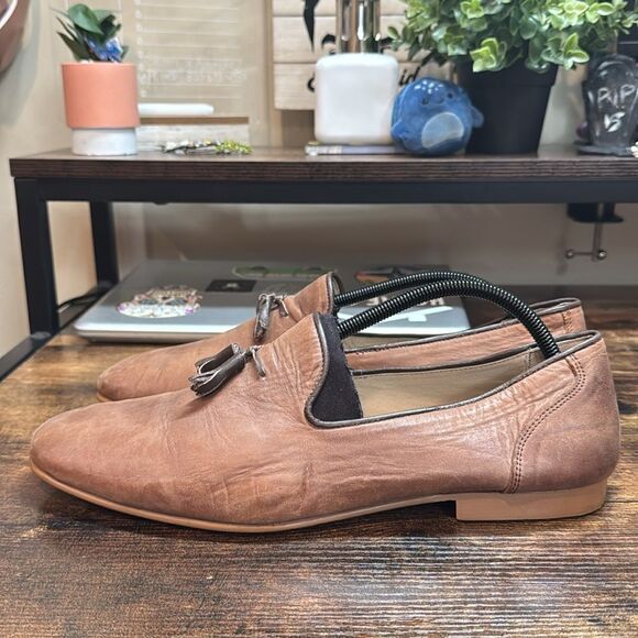  Brown Leather Tassel loafers size 11‎ main image 7